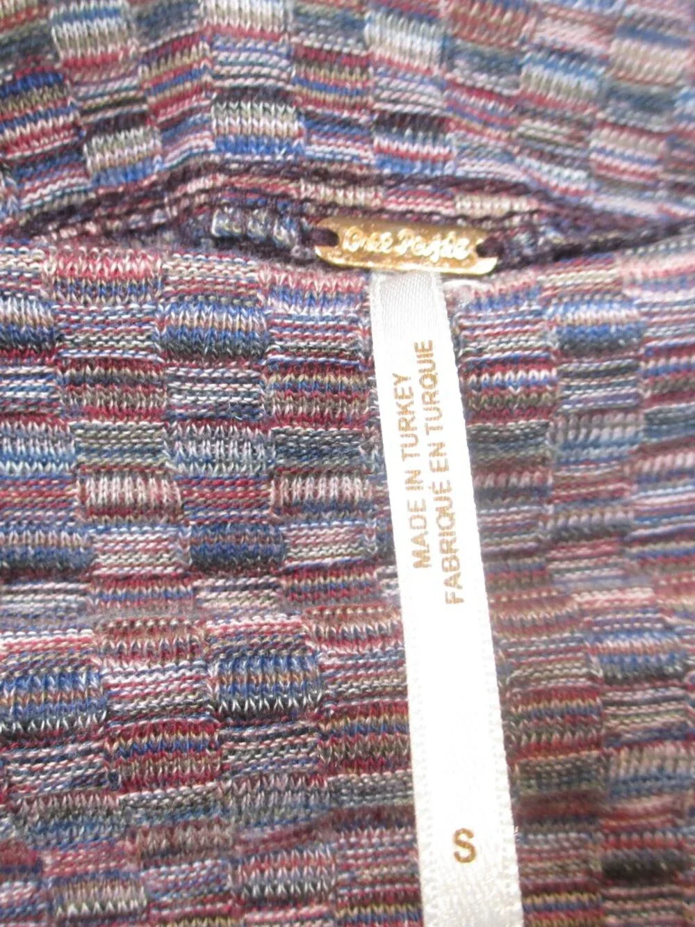 Free People Shirt Women Size S Purple Boat Neck Slim Fit Boho Textured Top